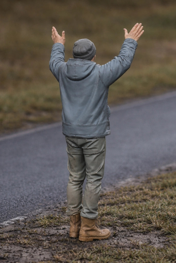 Die-Hard Rally Fan | Grey Resin Diorama Figurine