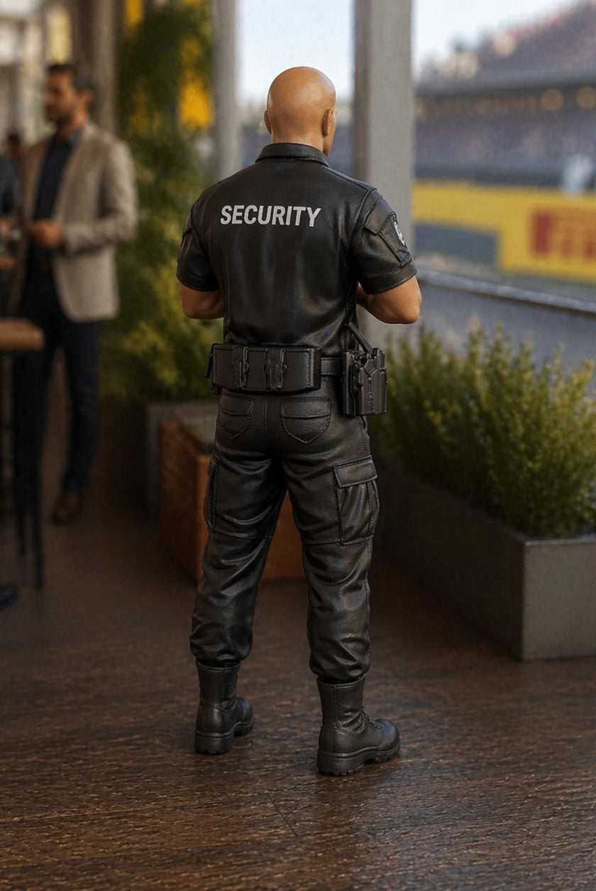 Paddock Security Detail | Grey Resin Slot Car Diorama Figurine