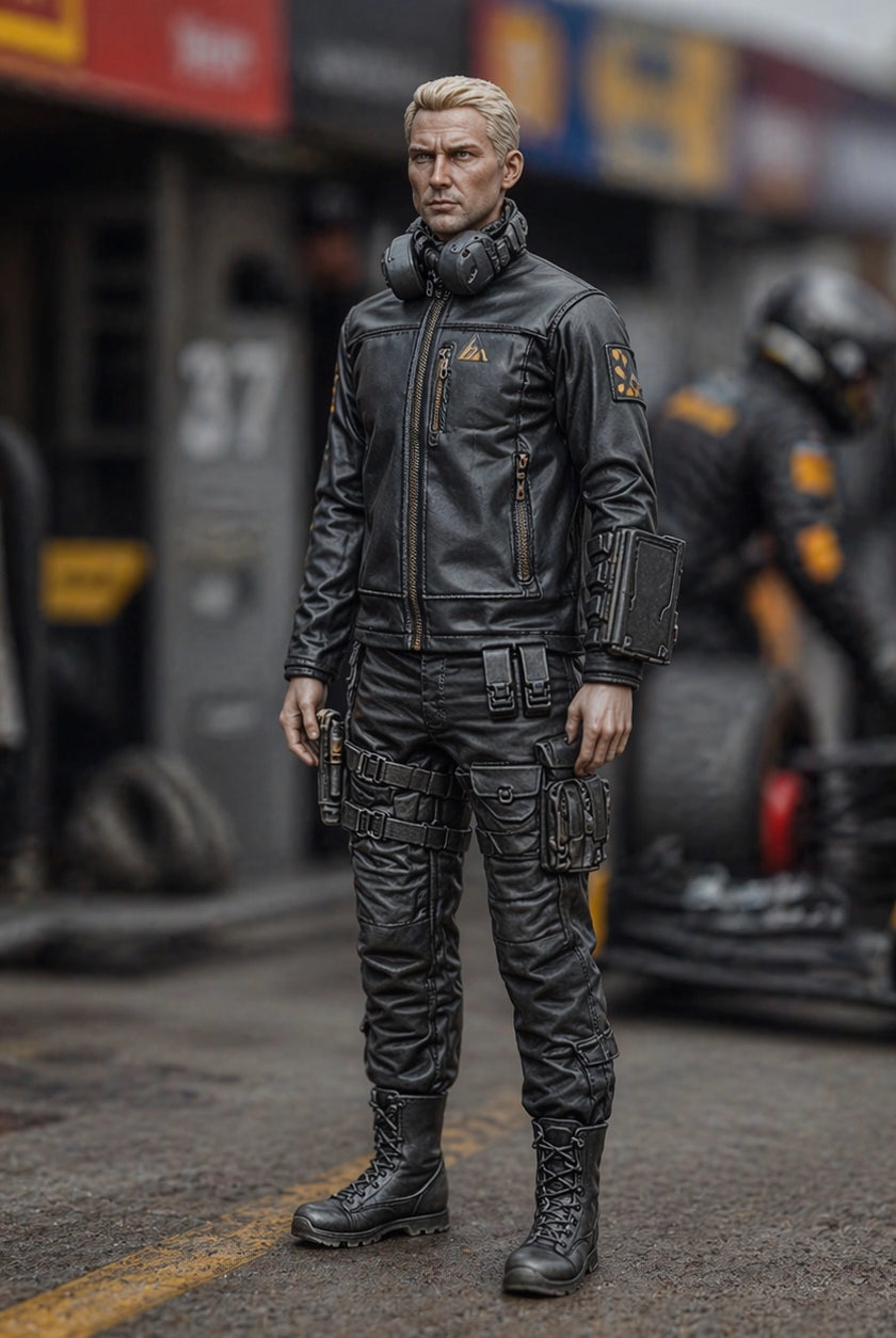 Race Team Principal | Grey Resin Slot Car Diorama Figurine