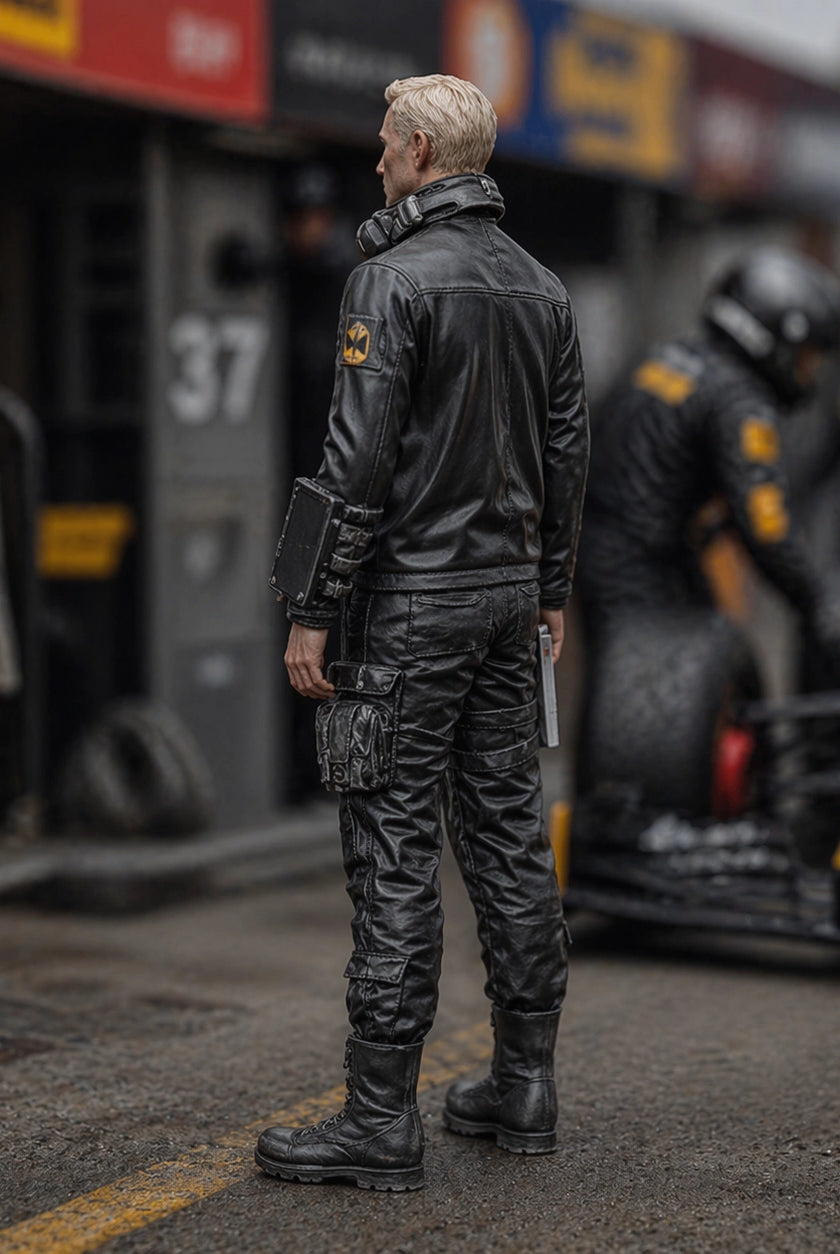 Race Team Principal | Grey Resin Slot Car Diorama Figurine