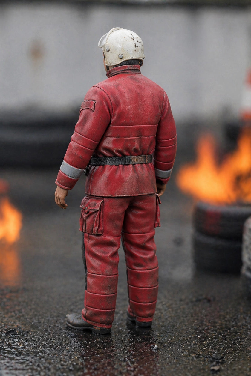 The Circuit Fire Marshal | Grey Resin Slot Car Diorama Figurine