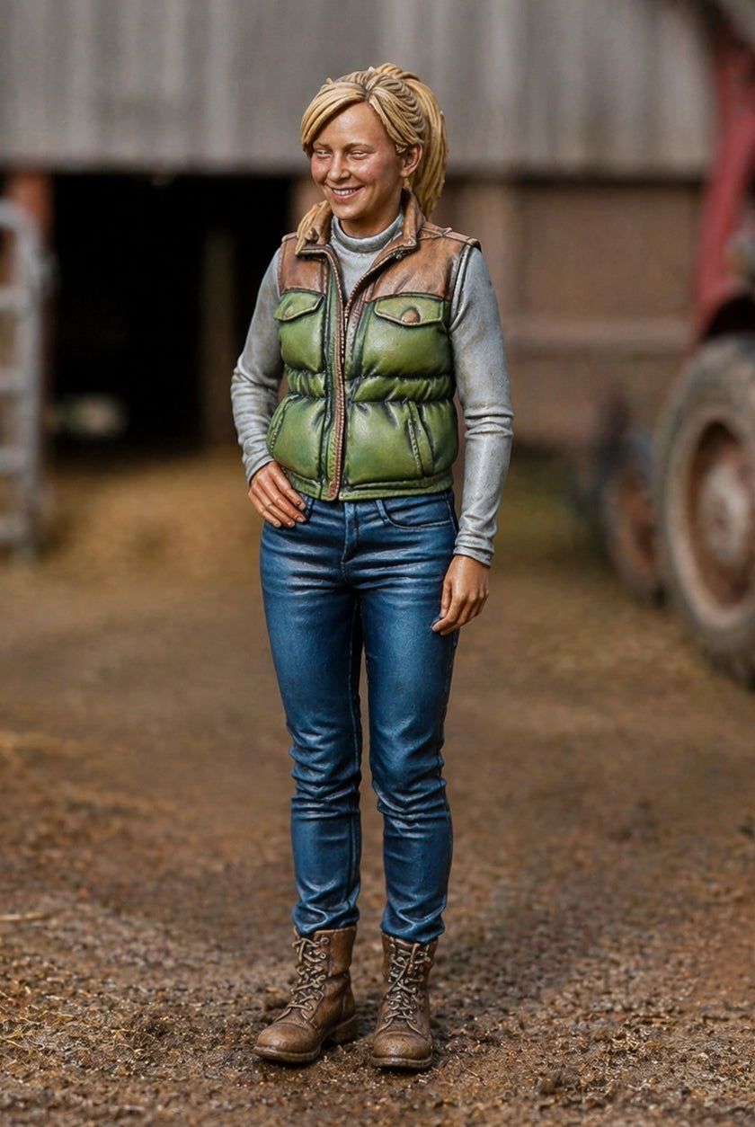 The Modern Matriarch | Grey Resin Farm Diorama Figurine