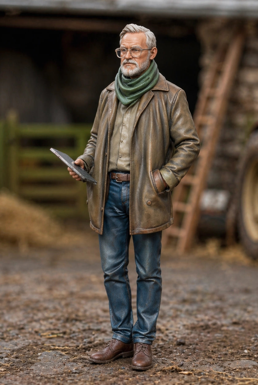 The Estate Manager | Grey Resin Farm Diorama Figurine