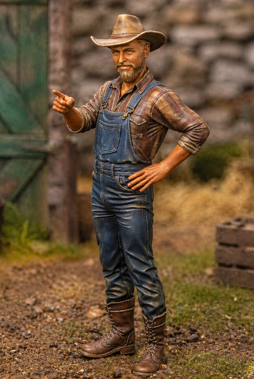 The Ranch Foreman | Grey Resin Farm Diorama Figurine