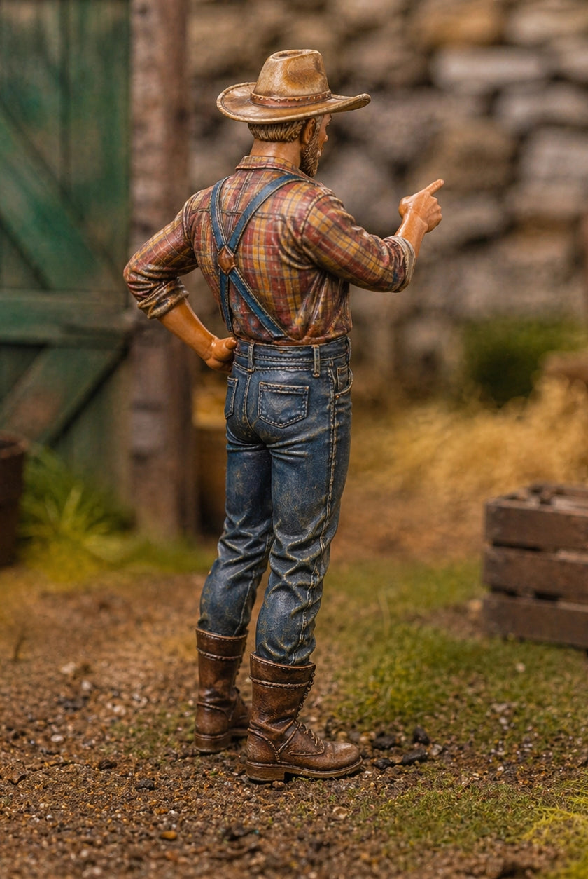 The Ranch Foreman | Grey Resin Farm Diorama Figurine