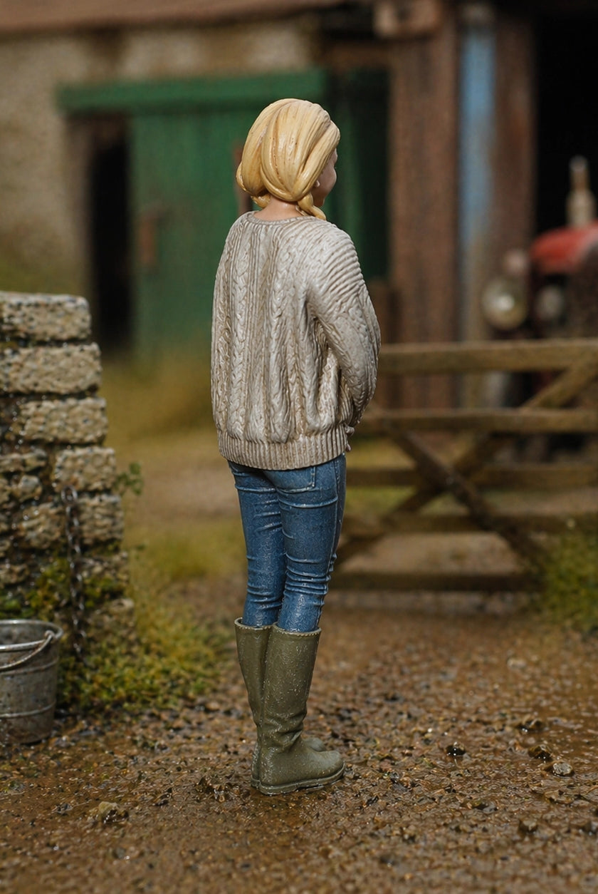 The Countryside Assistant | Grey Resin Farm Diorama Figurine
