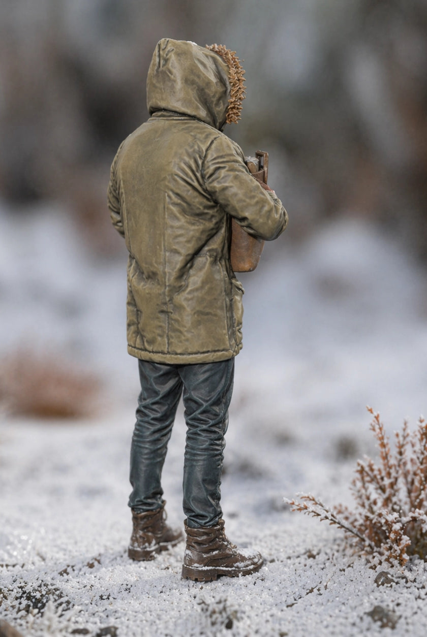 The Winter Provider | Grey Resin Winter Diorama Figurine