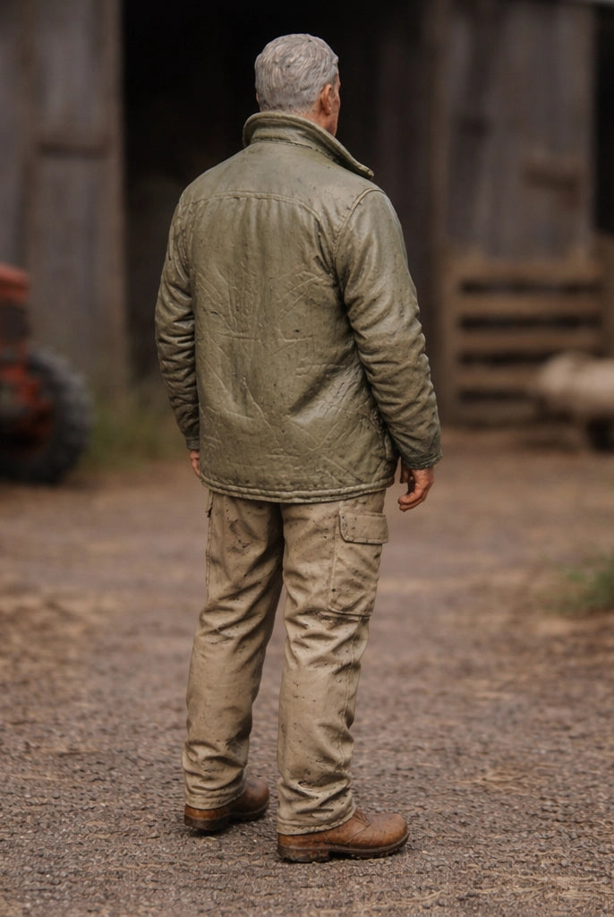 Countryside Foreman | Grey Resin Farm Diorama Figurine