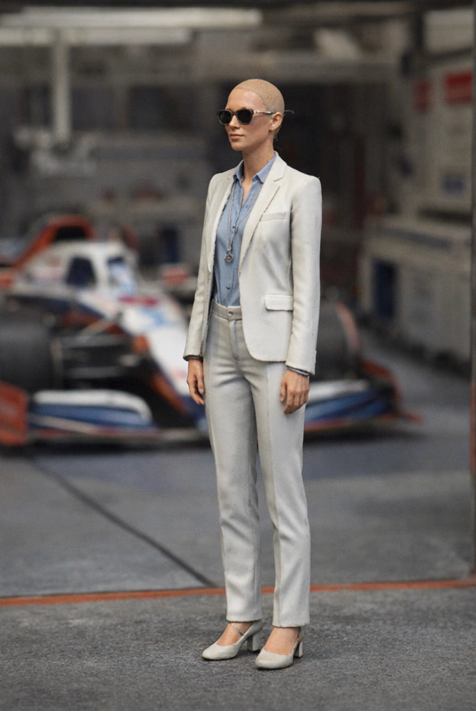 Elite Race Team Executive | Grey Resin Slot Car Diorama Figurine