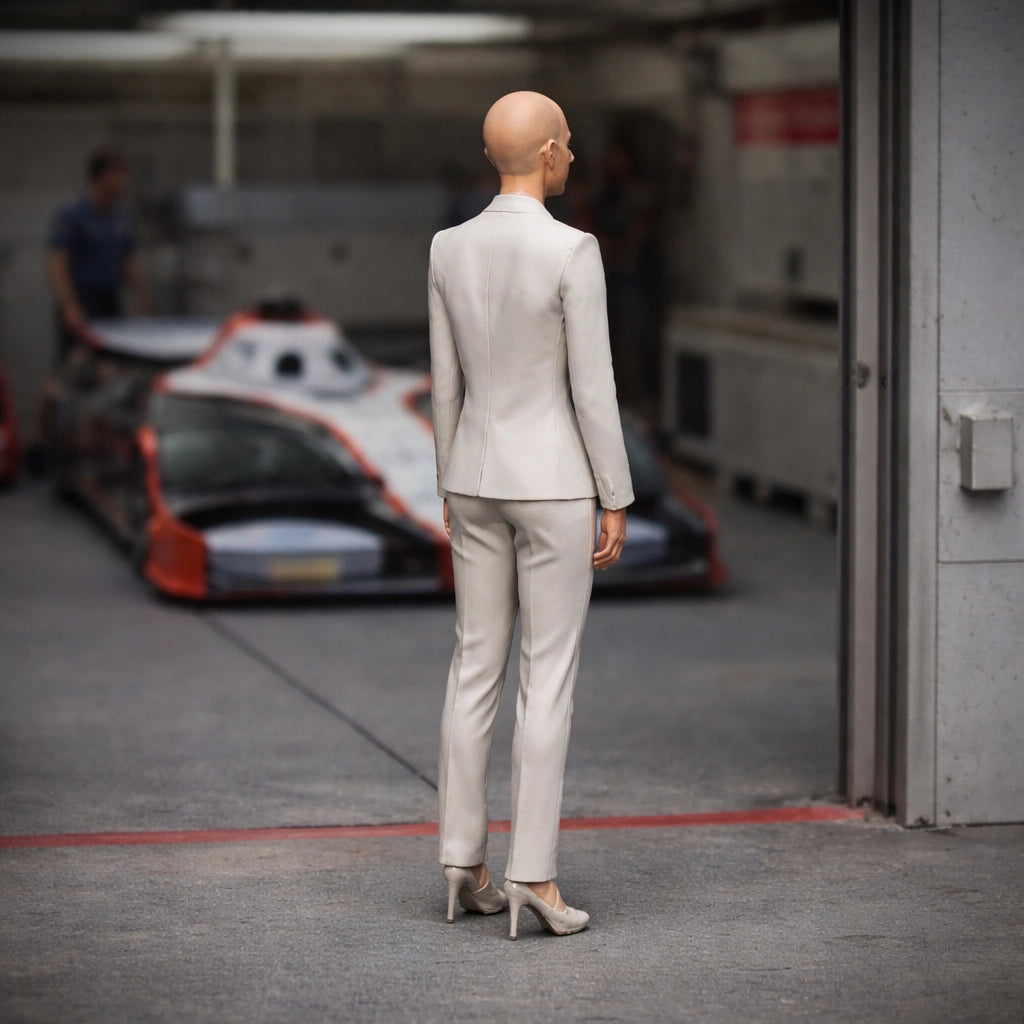 Elite Race Team Executive | Grey Resin Slot Car Diorama Figurine