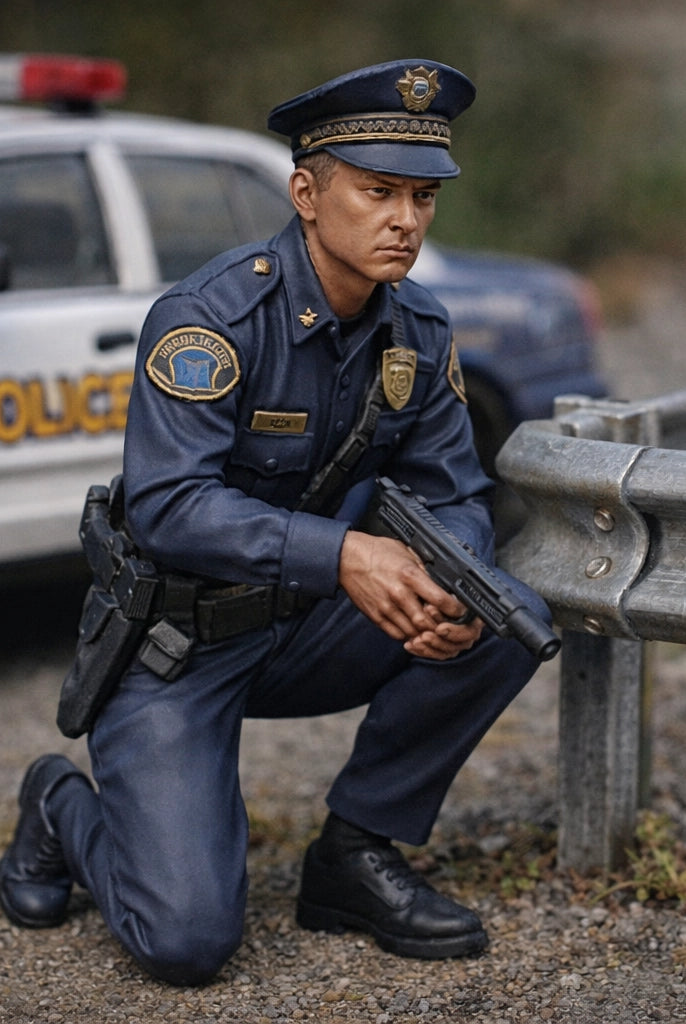 Tactical Response Police Officer | Grey Resin Generic Diorama Figurine