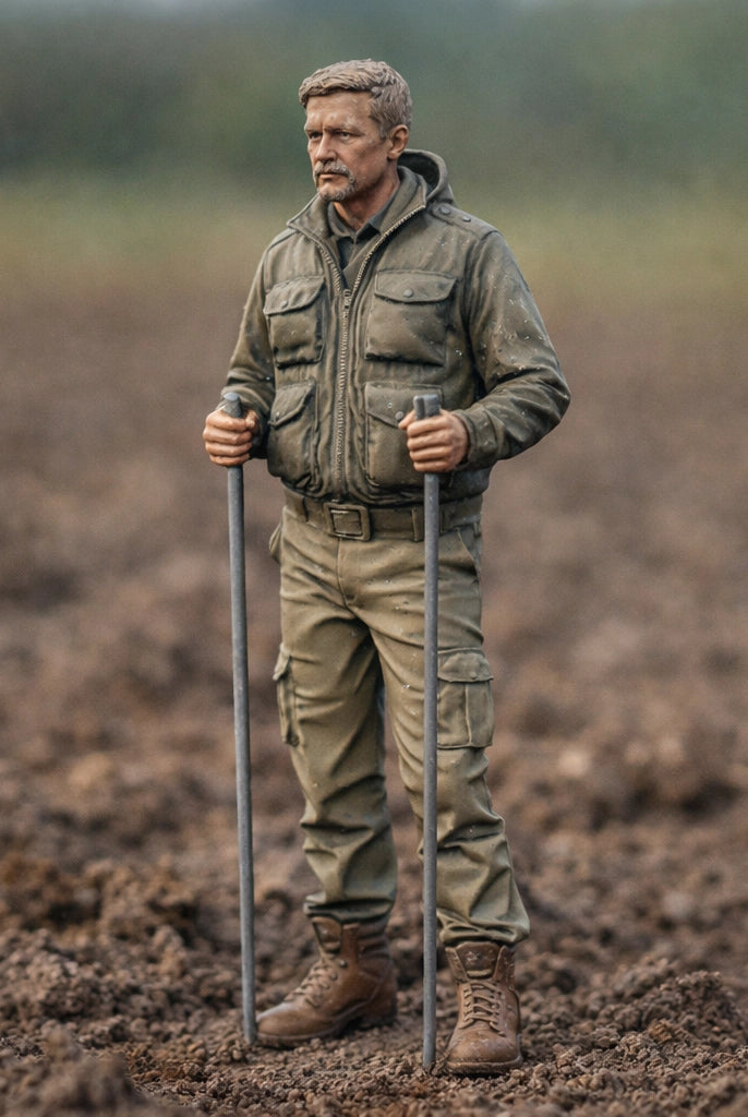 Field Agronomist | Grey Resin Farm Diorama Figurine