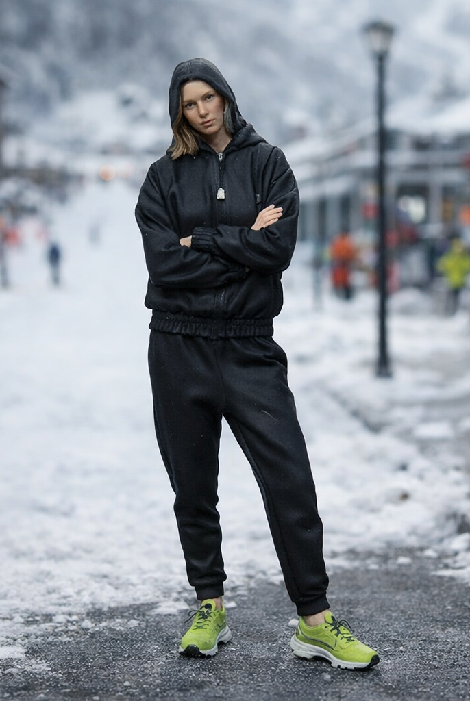 Athleisure Traveller in Zip-Up Hoodie & Joggers | Resin Figurine