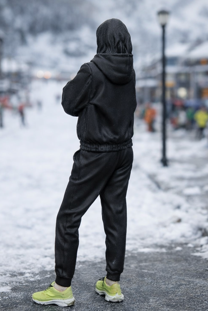 Athleisure Traveller in Zip-Up Hoodie & Joggers | Resin Figurine