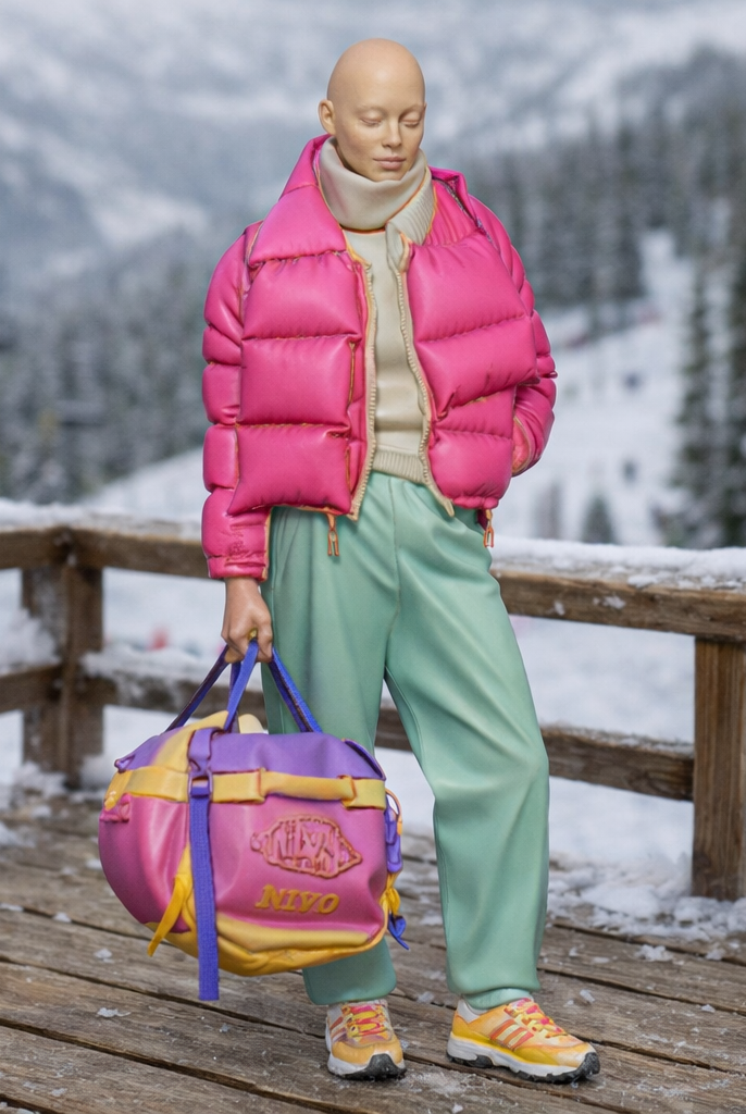 Avant-Garde Tourist in Puffer Jacket & Joggers | Resin Figurine