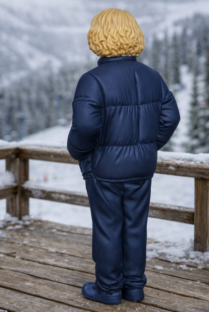 Junior Alpine Tourist in Puffer Jacket | Resin Figurine