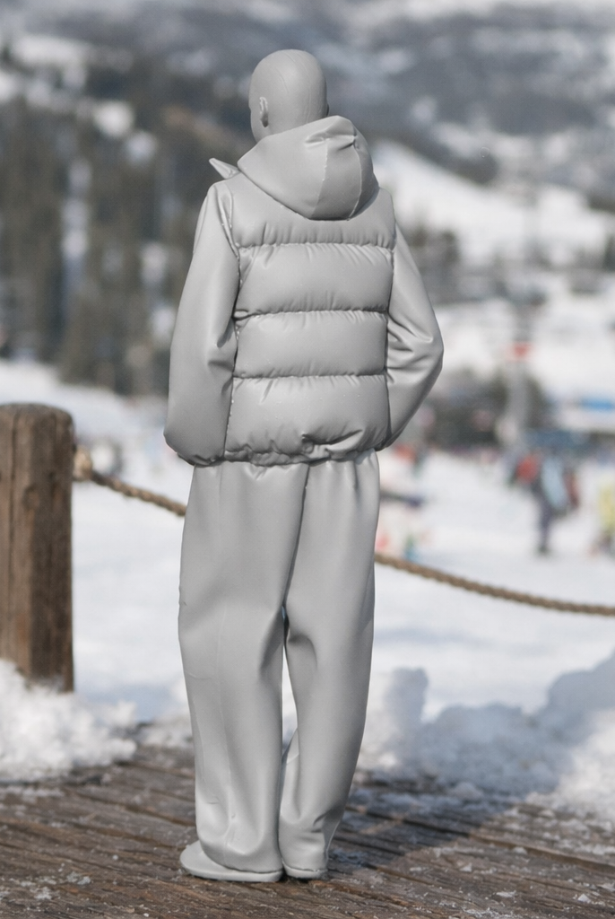 Avant-Garde Tourist in Puffer Vest & Tracksuit | Resin Figurine