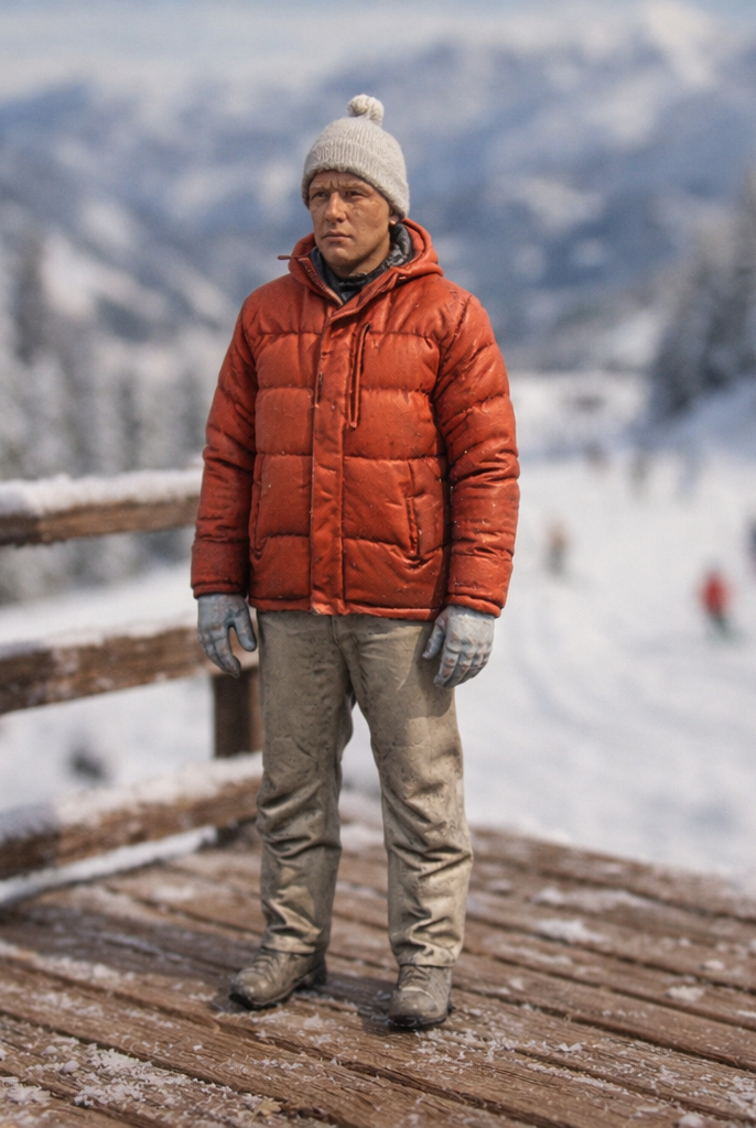 Mountain Explorer in Insulated Down Jacket | Resin Figurine