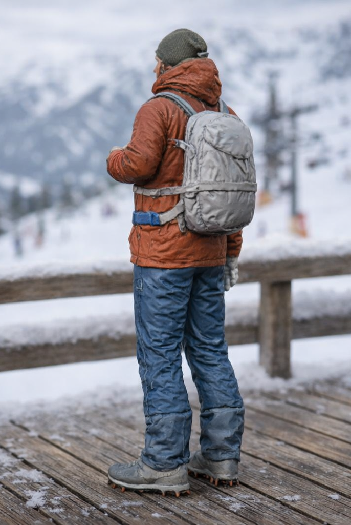 Seasoned Mountaineer in Technical Expedition Gear | Resin Figurine