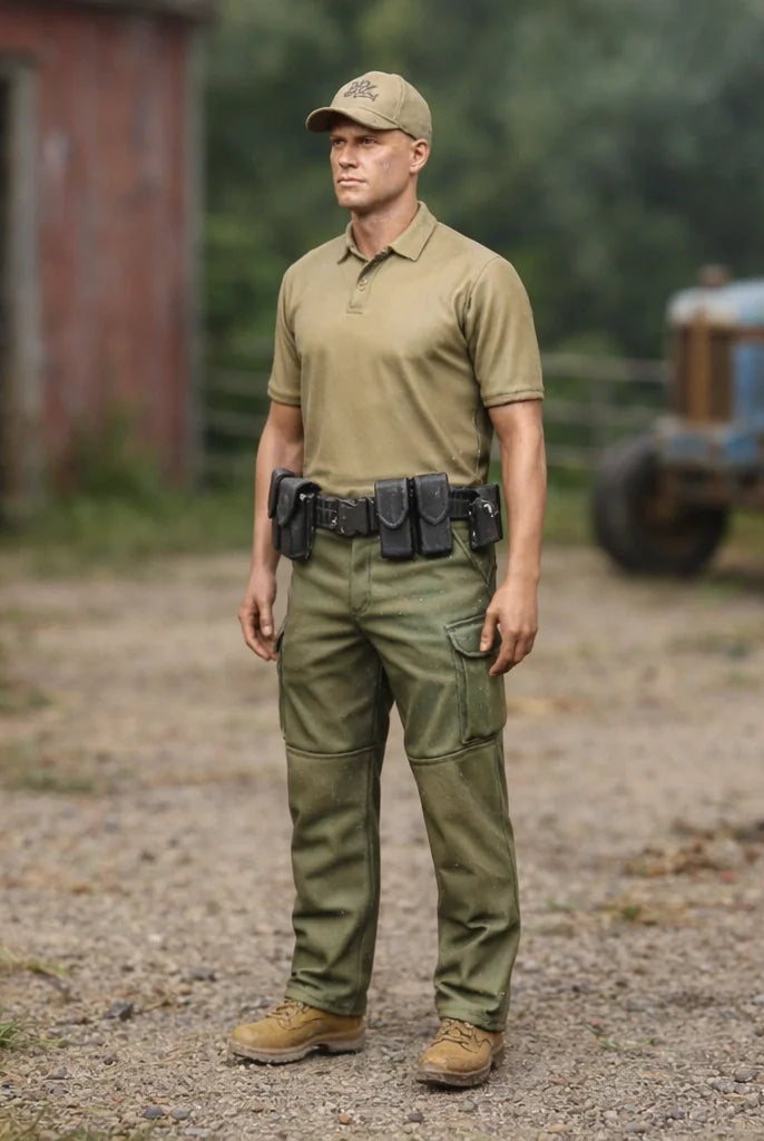 Rural Police Officer in Tactical Duty Wear | Scale Resin Farm Diorama Figurine