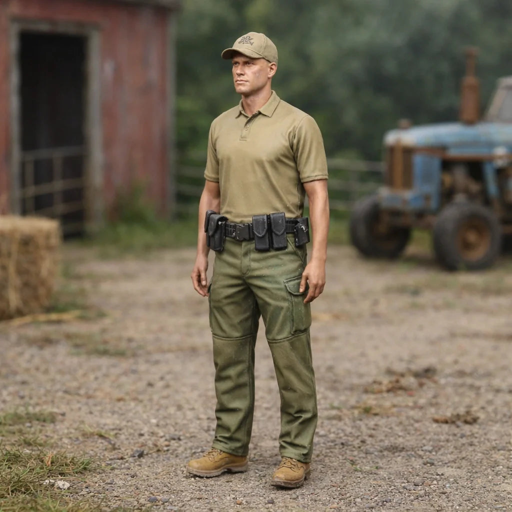 Rural Police Officer in Tactical Duty Wear | Scale Resin Farm Diorama Figurine