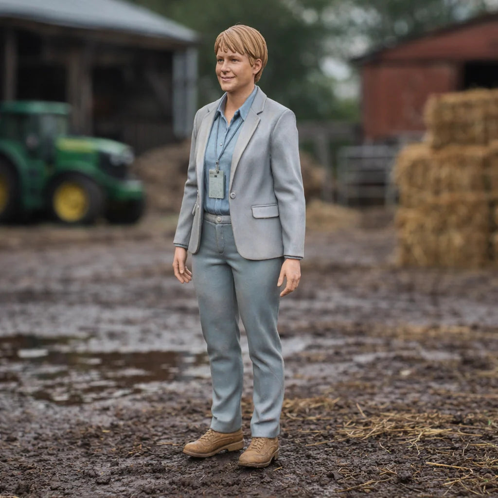 Farm Inspector in Smart-Casual Duty Wear | Scale Resin Farm Diorama Figurine