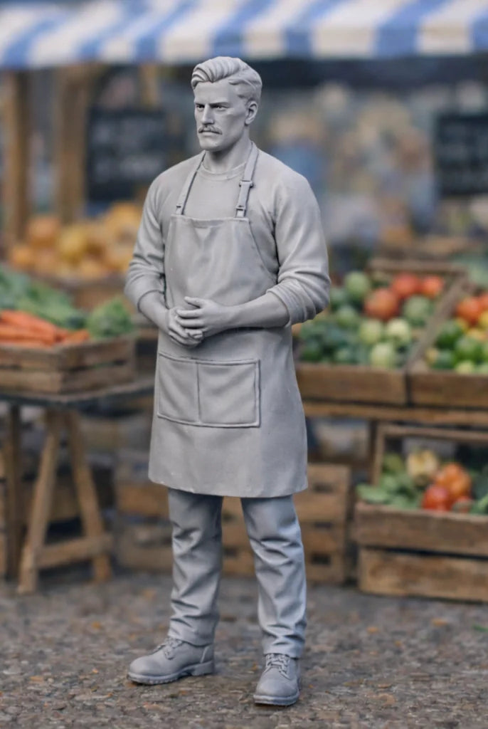 Resin Market Farmer Diorama Figurine | Scaled Resin Diorama Figurine