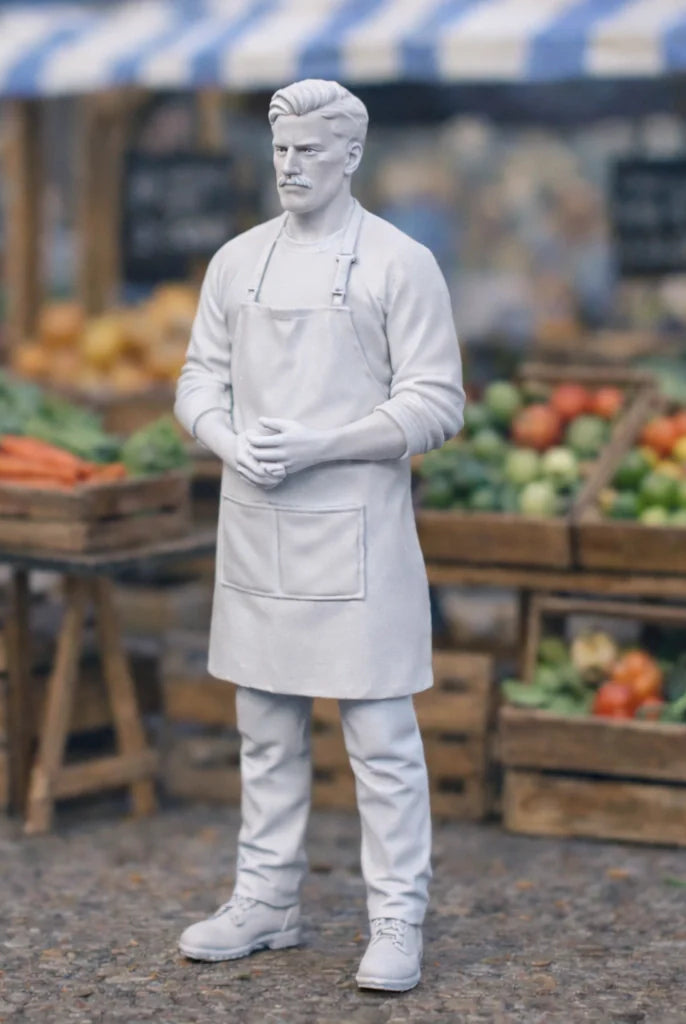 Resin Market Farmer Diorama Figurine | Scaled Resin Diorama Figurine