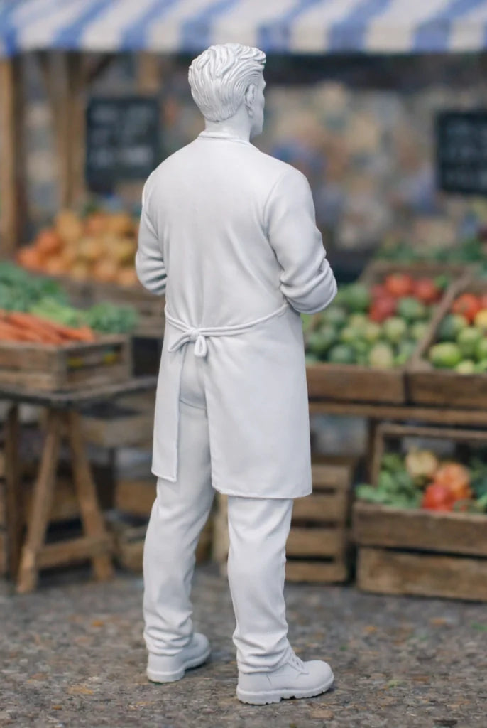 Resin Market Farmer Diorama Figurine | Scaled Resin Diorama Figurine