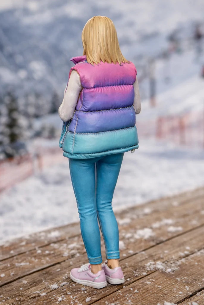 Alpine Tourist in Gilet & Performance Leggings | Resin Figurine