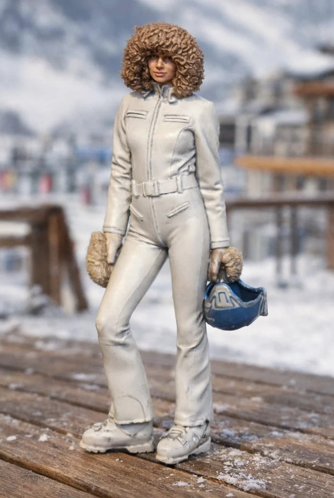 Professional Skier in Modern Softshell Onesie | Resin Figurine