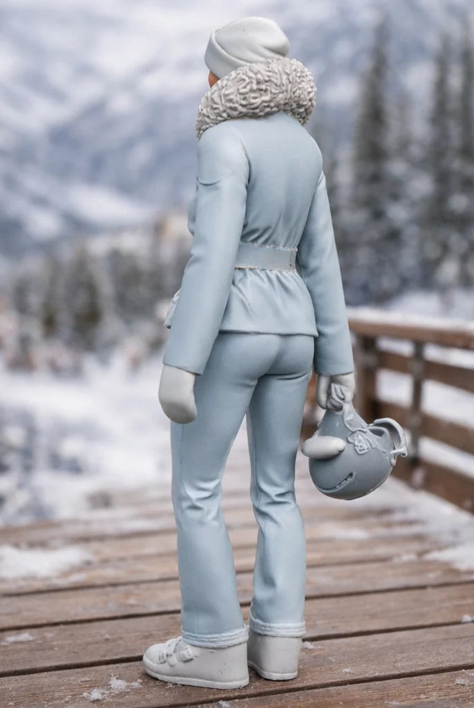 Professional Skier in Belted Two-Piece | Resin Figurine