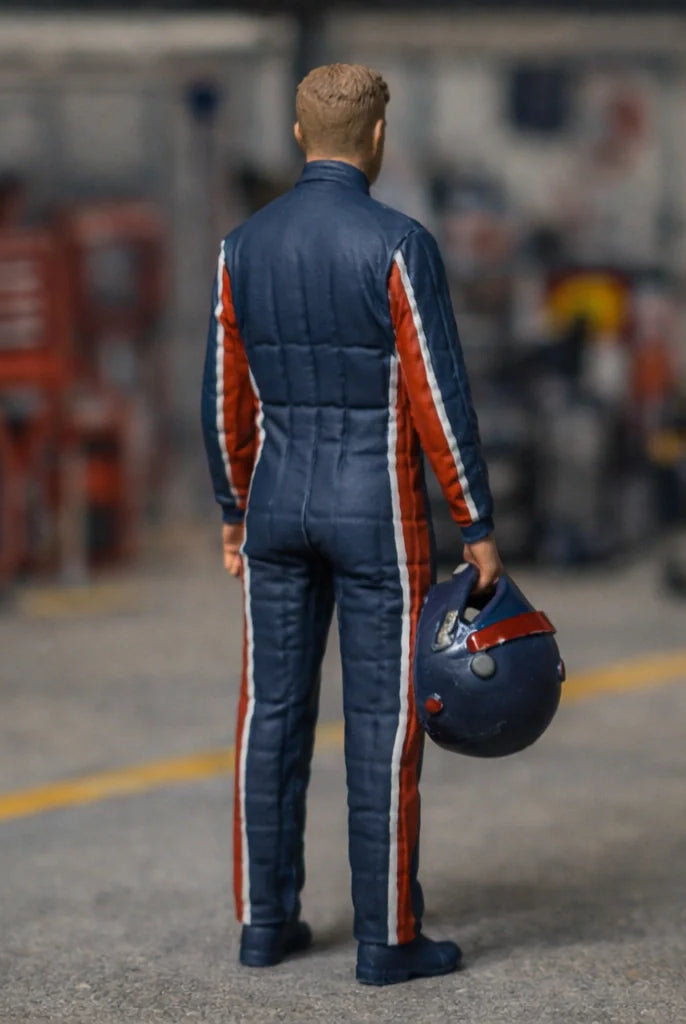Professional GT Racing Driver in Technical Race Suit | Scale Resin Slot Car Diorama Figurine