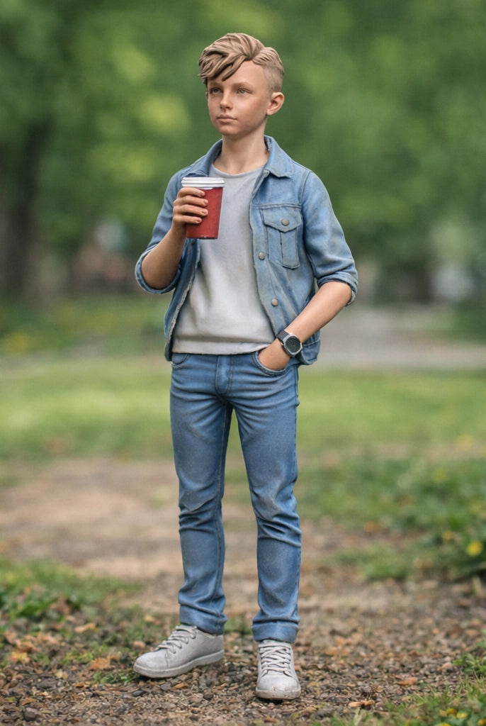 Casual Boy In Park | Resin Figurine