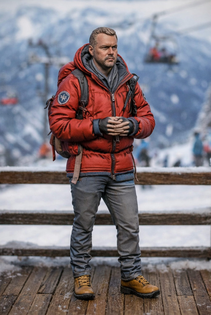 Rugged Mountain Ranger in Heavy Down Parka | Resin Figurine