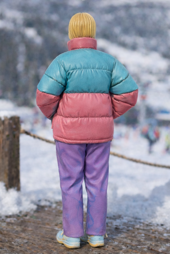 Minimalist Winter Chic in Puffer Jacket & Trousers | Resin Figurine