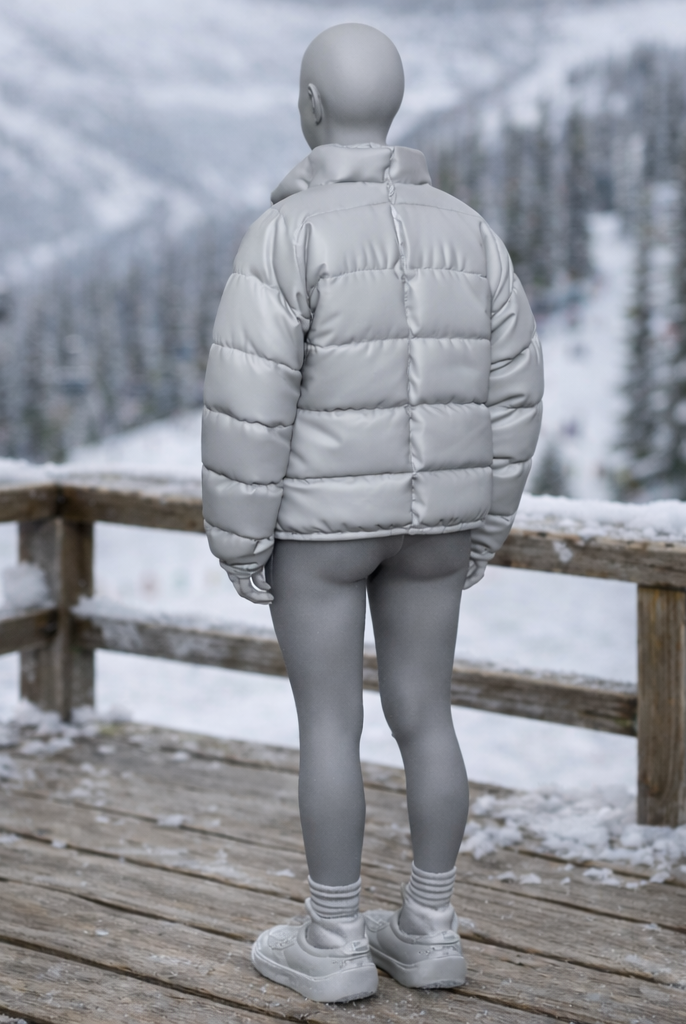 Avant-Garde Tourist in Puffer Jacket | Resin Figurine