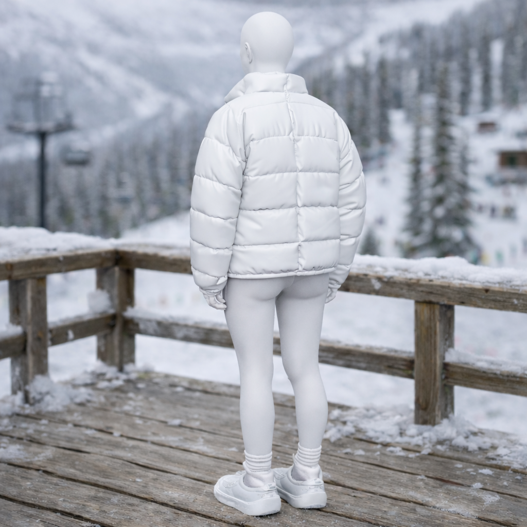 Avant-Garde Tourist in Puffer Jacket | Resin Figurine