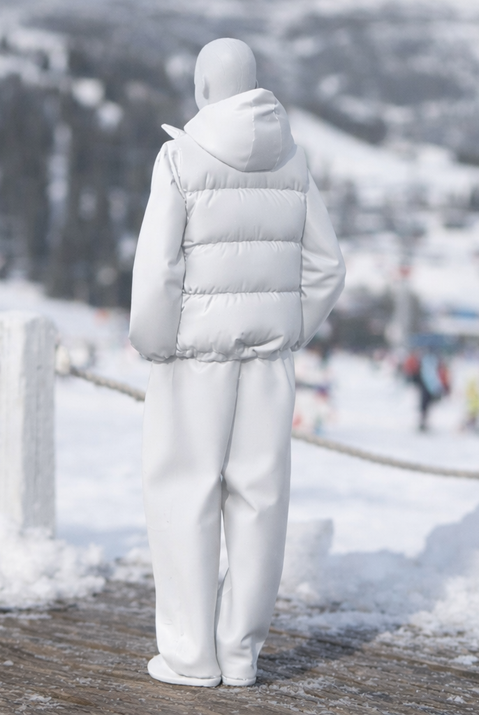 Avant-Garde Tourist in Puffer Vest & Tracksuit | Resin Figurine