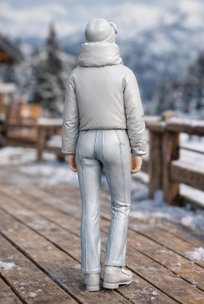 Professional Skier in Cropped Puffer | Resin Figurine
