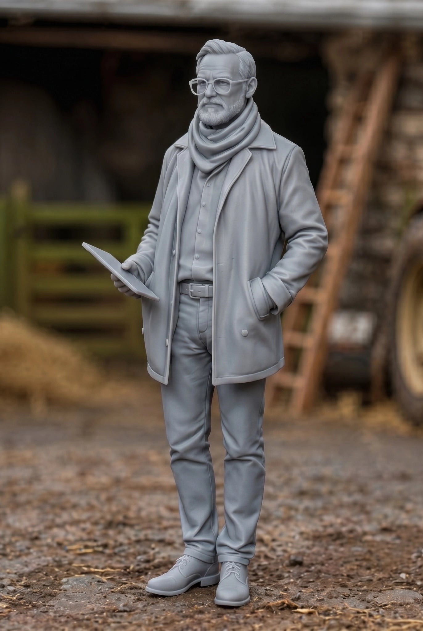 The Estate Manager | Grey Resin Farm Diorama Figurine