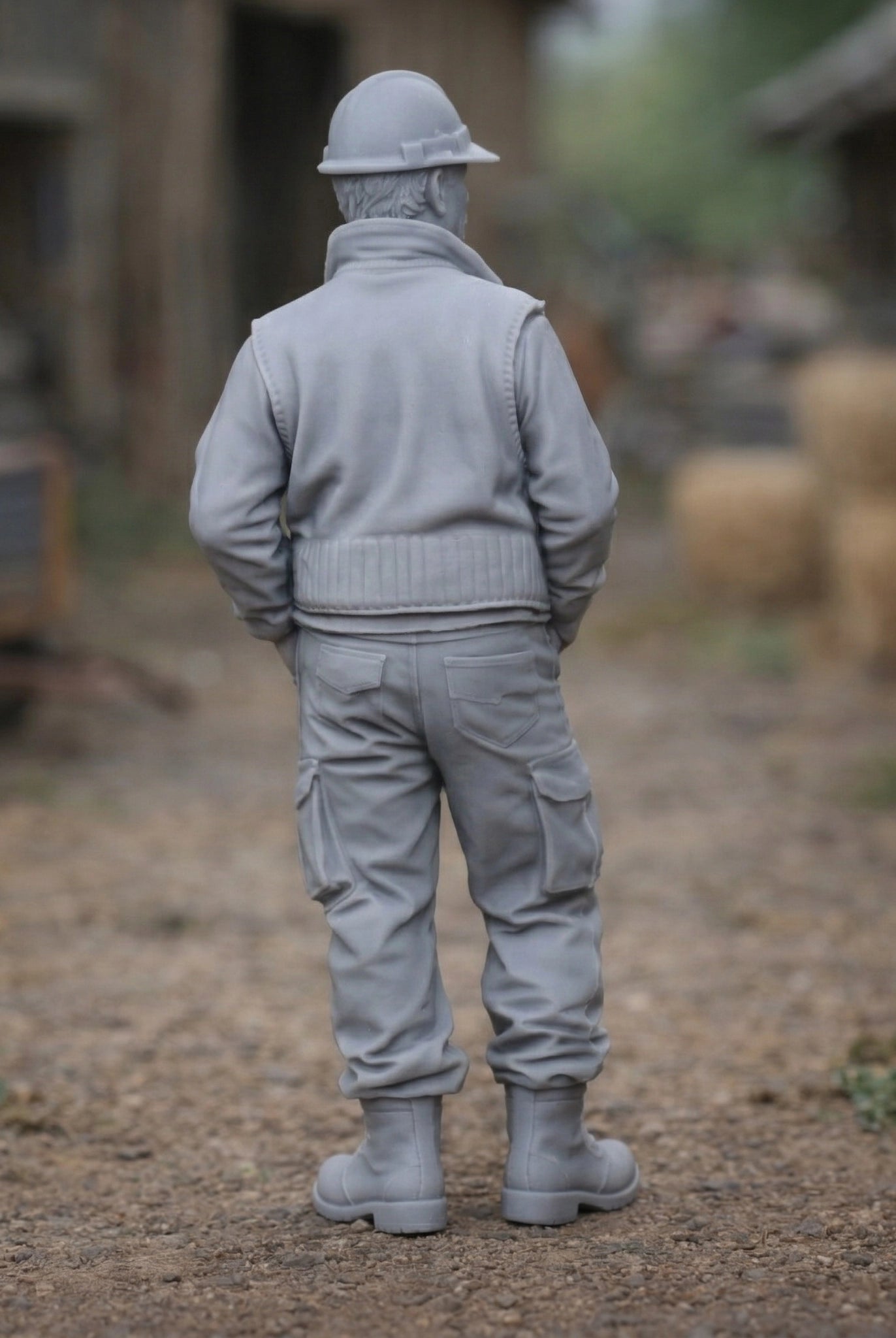 Farm Infrastructure Builder | Grey Resin Farm Diorama Figurine