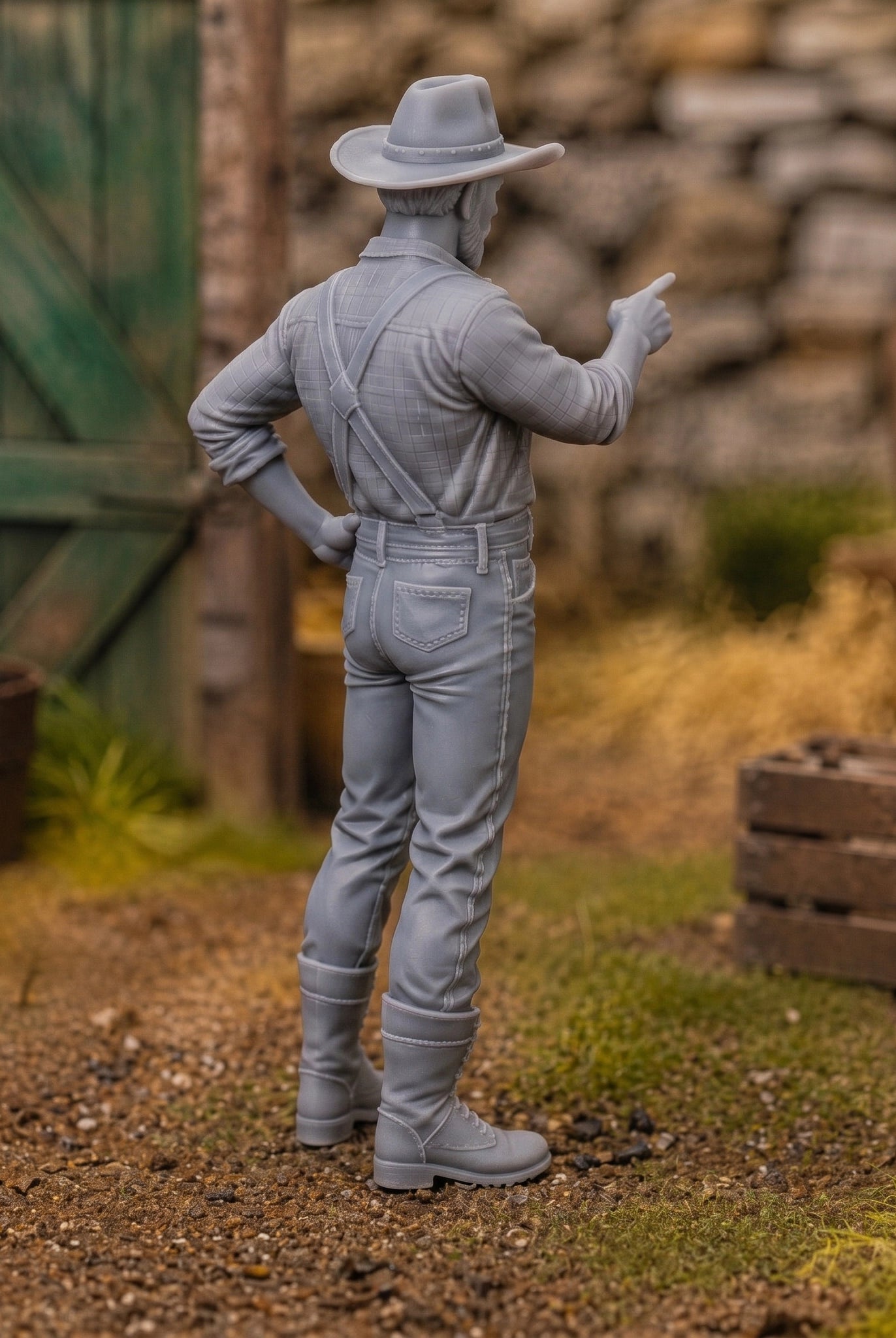 The Ranch Foreman | Grey Resin Farm Diorama Figurine