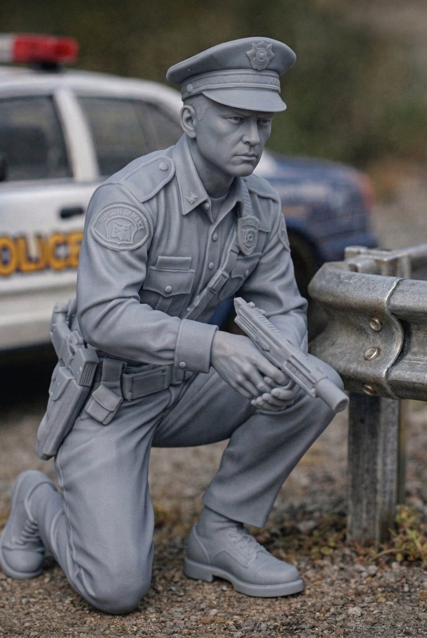 Tactical Response Police Officer | Grey Resin Generic Diorama Figurine