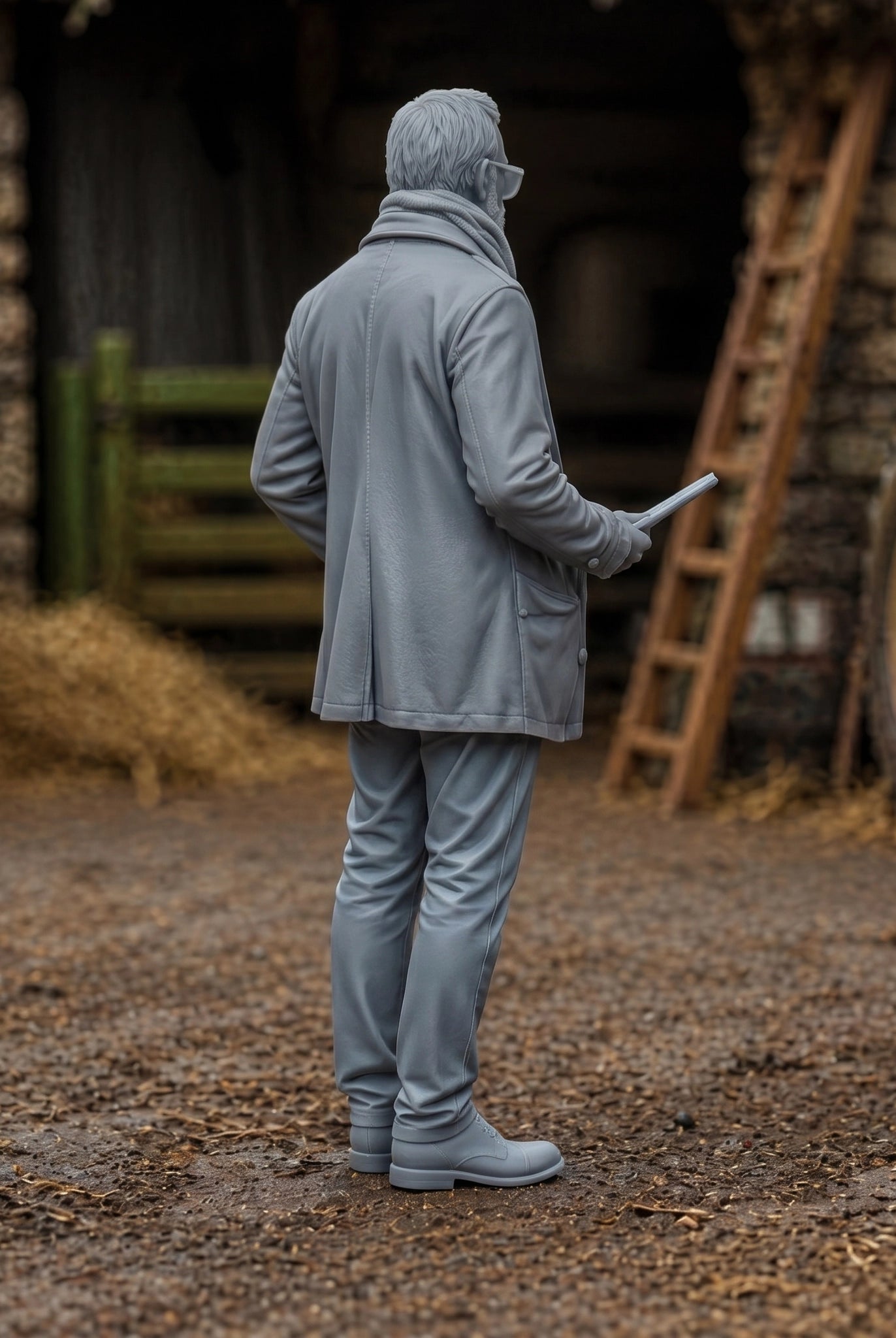 The Estate Manager | Grey Resin Farm Diorama Figurine