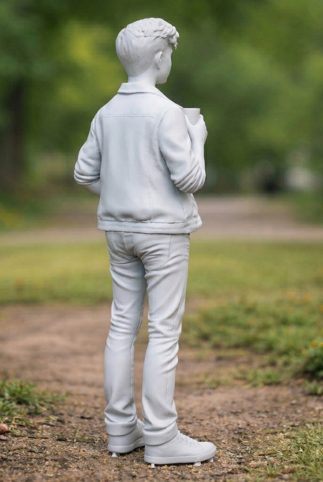 Casual Boy In Park | Resin Figurine