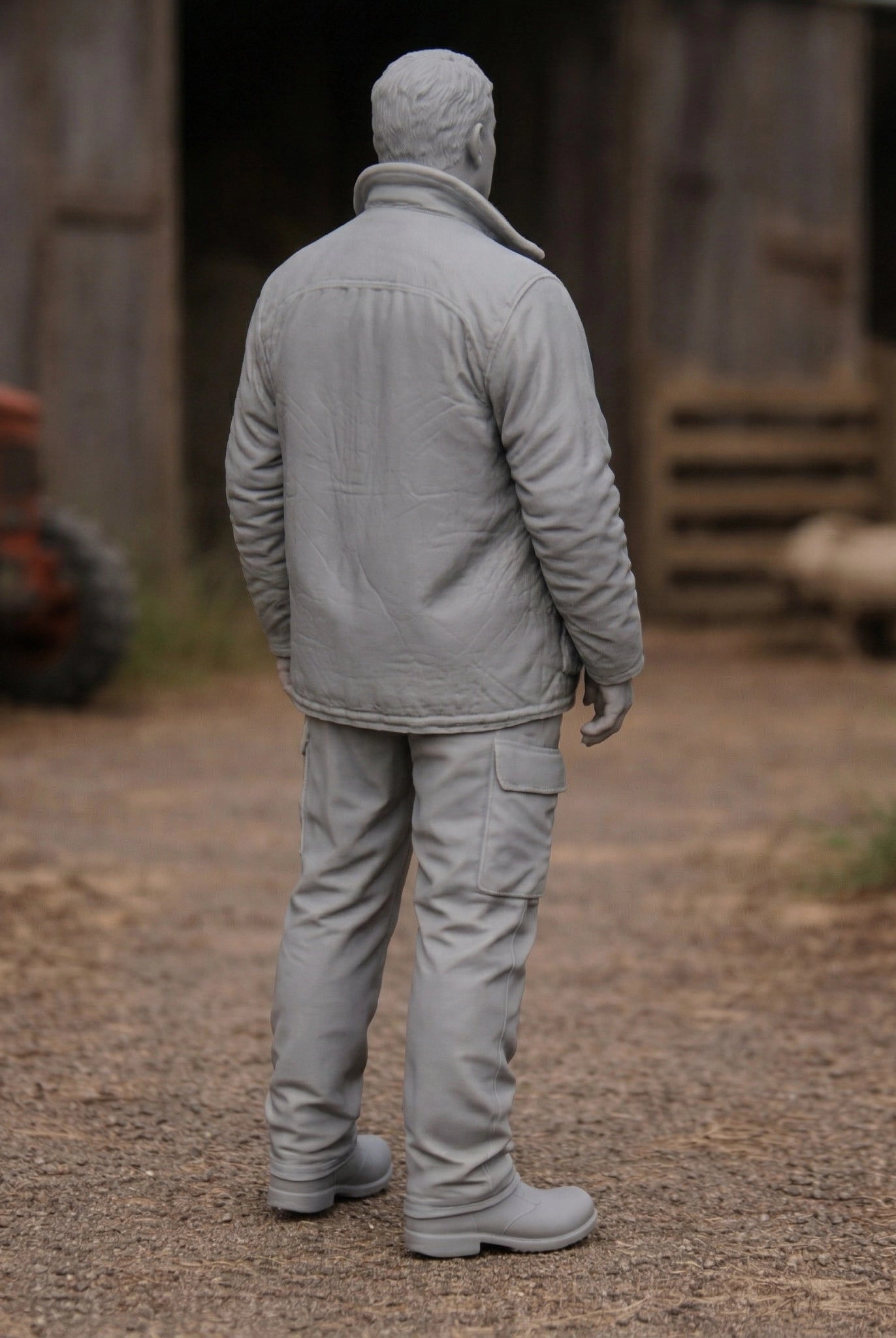 Countryside Foreman | Grey Resin Farm Diorama Figurine