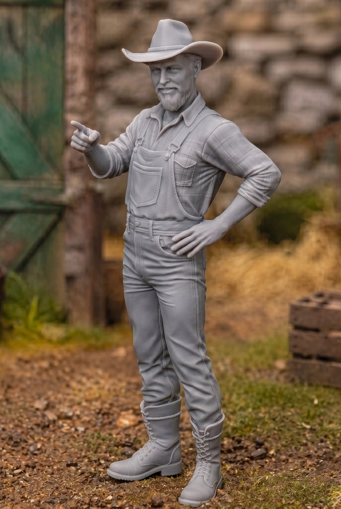 The Ranch Foreman | Grey Resin Farm Diorama Figurine