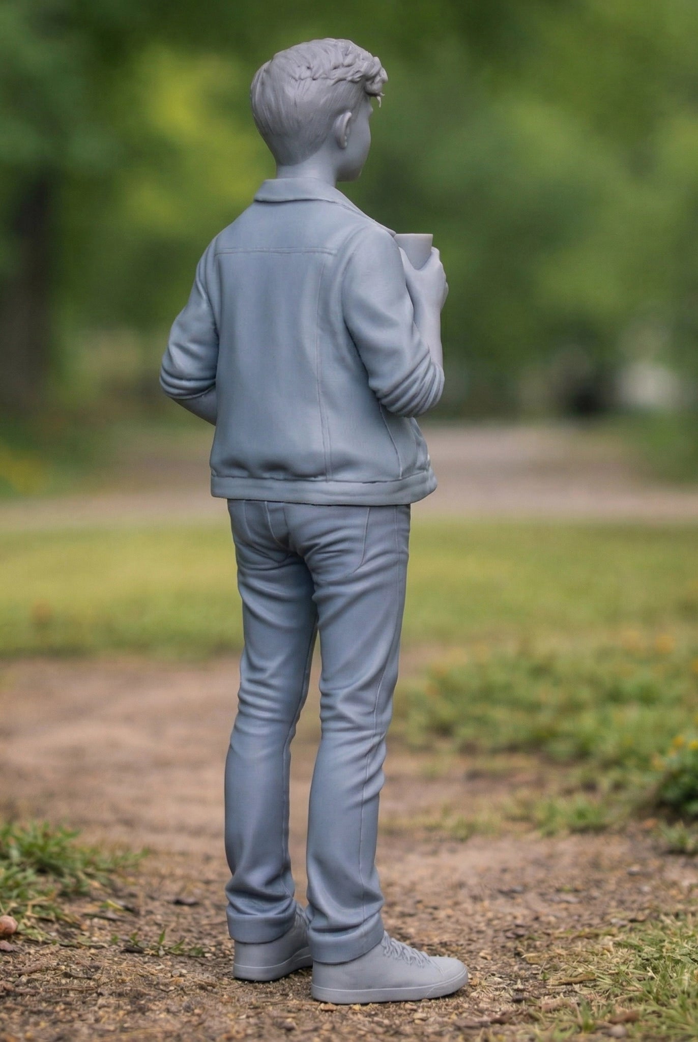 Casual Boy In Park | Resin Figurine