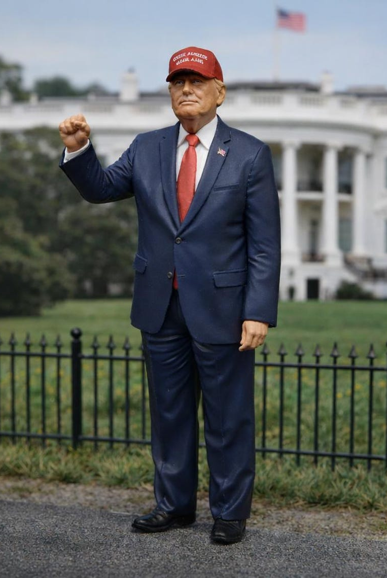 USA President Figurine | Grey Resin Diorama Figurine